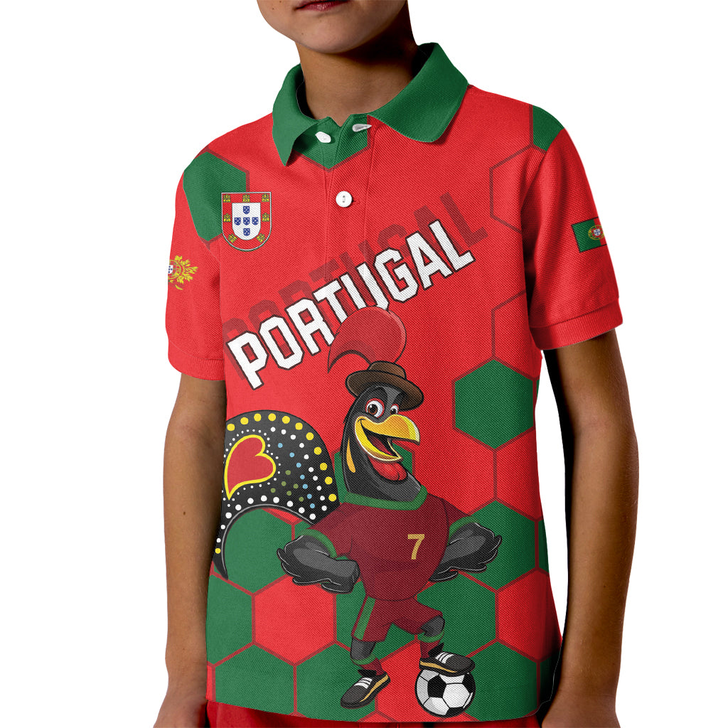 Custom Portugal 2024 Football Kid Polo Shirt 2024 Go Champions - Wonder Print Shop