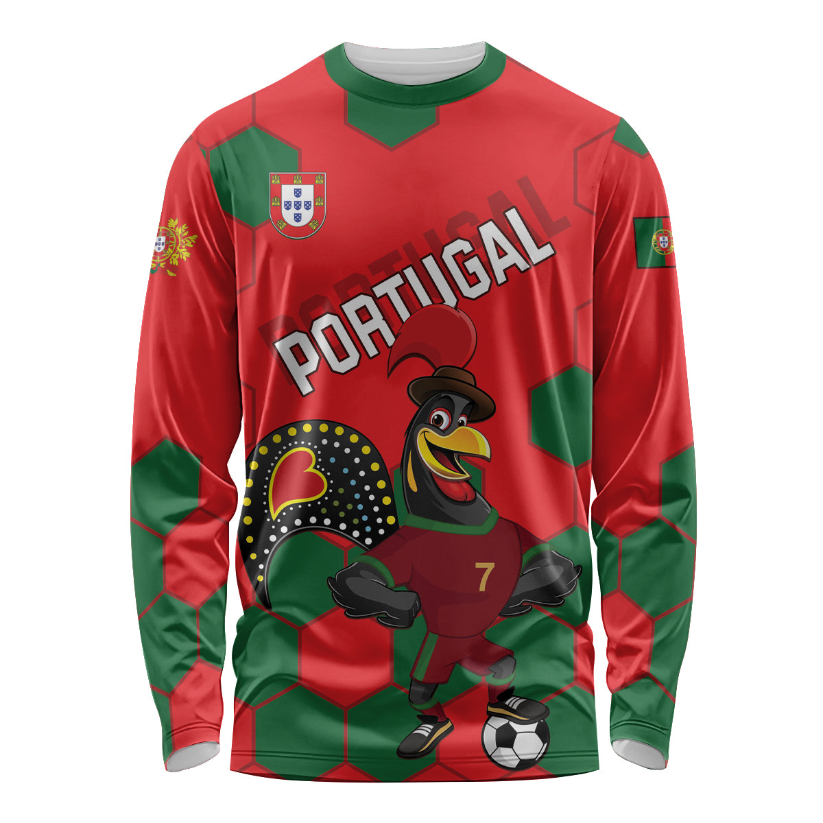 Custom Portugal 2024 Football Long Sleeve Shirt 2024 Go Champions - Wonder Print Shop