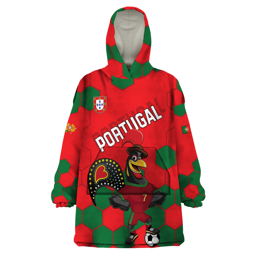 Custom Portugal 2024 Football Wearable Blanket Hoodie 2024 Go Champions - Wonder Print Shop