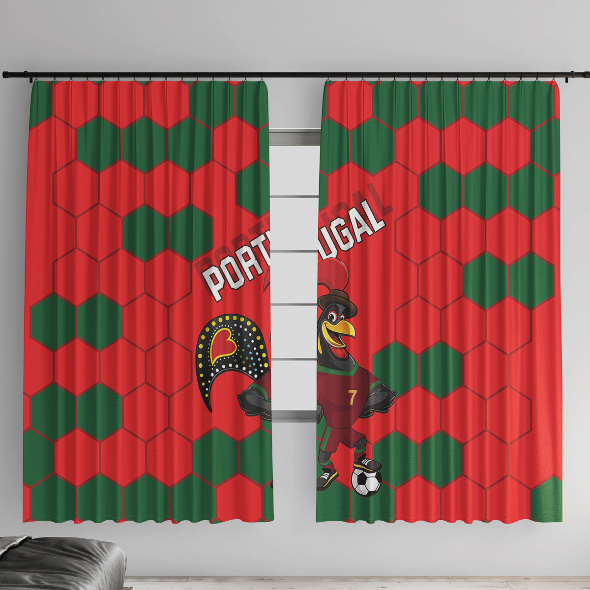 Portugal 2024 Football Window Curtain 2024 Go Champions - Wonder Print Shop