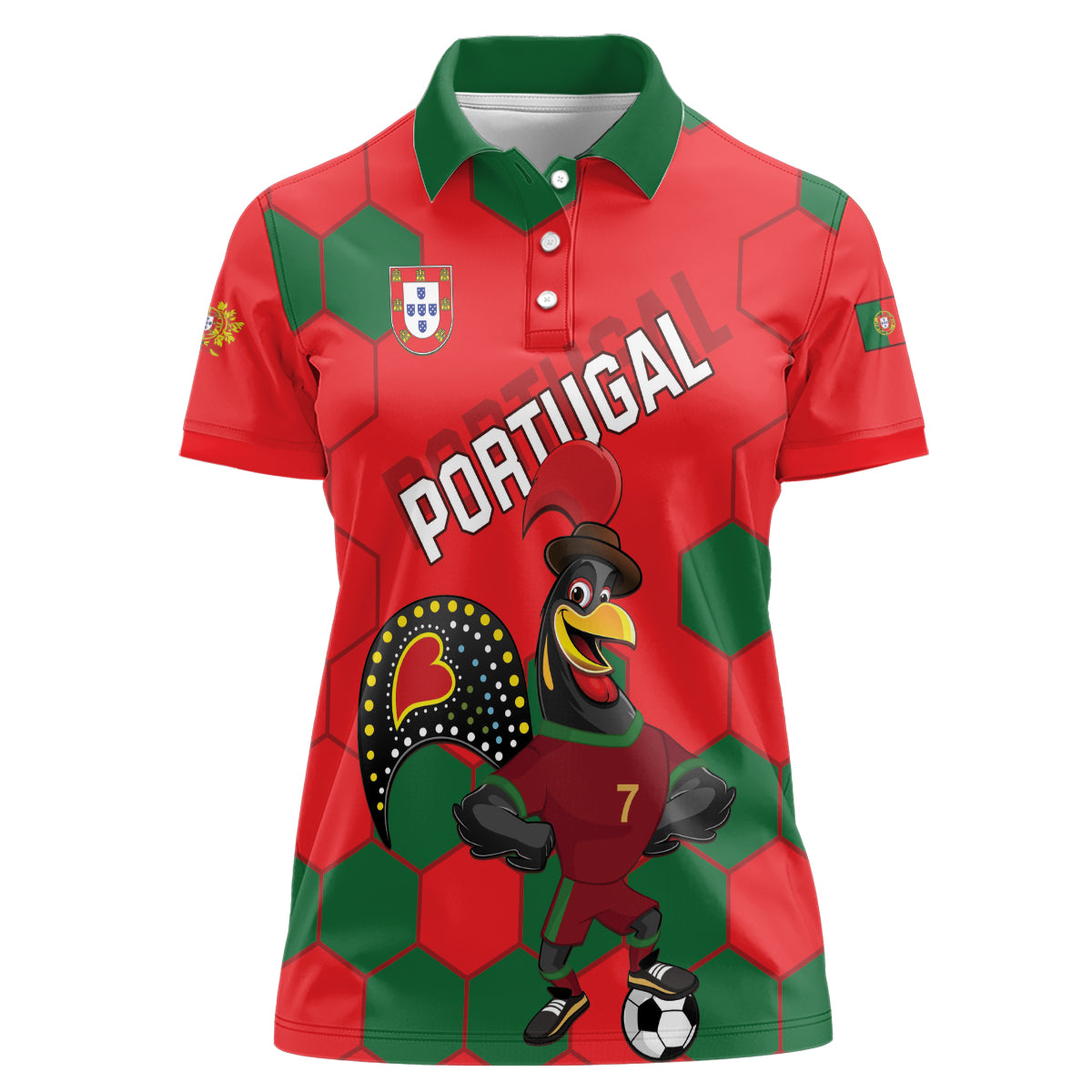 Custom Portugal 2024 Football Women Polo Shirt 2024 Go Champions - Wonder Print Shop