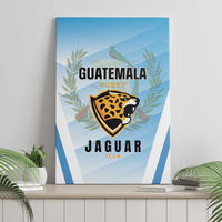 Blue Guatemala rugby jaguar team canvas wall art, front view with shield and text