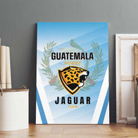 Blue Guatemala rugby jaguar team canvas wall art, centered shield logo with team text