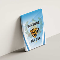 Blue Guatemala rugby jaguar team canvas wall art, mounted on wall with shield logo