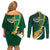 South Africa Rugby Couples Matching Off Shoulder Short Dress and Long Sleeve Button Shirts Springboks Go Champions World Cup 2023 - Wonder Print Shop