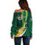 South Africa Rugby Off Shoulder Sweater Springboks Go Champions World Cup 2023 - Wonder Print Shop