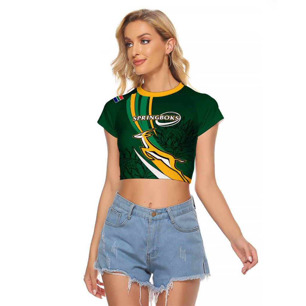 South Africa Rugby Raglan Cropped T Shirt Springboks Go Champions World Cup 2023 - Wonder Print Shop