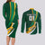 Personalised South Africa Rugby Couples Matching Long Sleeve Bodycon Dress and Long Sleeve Button Shirts Springboks Go Champions World Cup 2023 - Wonder Print Shop