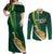 Personalised South Africa Rugby Couples Matching Off Shoulder Maxi Dress and Long Sleeve Button Shirts Springboks Go Champions World Cup 2023 - Wonder Print Shop