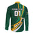 Personalised South Africa Rugby Long Sleeve Button Shirt Springboks Go Champions World Cup 2023 - Wonder Print Shop