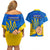 Ukraine Independence Day Couples Matching Off Shoulder Short Dress and Hawaiian Shirt Ukrainian Trident Special Version - Wonder Print Shop