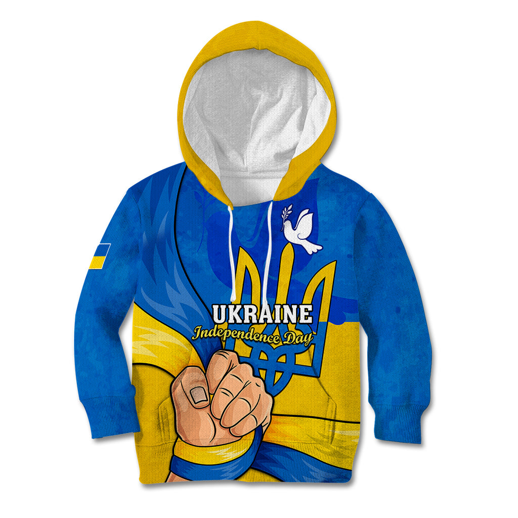 Ukraine Independence Day Kid Hoodie Ukrainian Trident Special Version - Wonder Print Shop