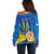 Ukraine Independence Day Off Shoulder Sweater Ukrainian Trident Special Version - Wonder Print Shop