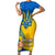 Ukraine Independence Day Short Sleeve Bodycon Dress Ukrainian Trident Special Version - Wonder Print Shop