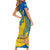 Ukraine Independence Day Short Sleeve Bodycon Dress Ukrainian Trident Special Version - Wonder Print Shop