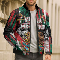 Personalized Viva Mexico Bomber Puffer Jacket Happy Independence Day