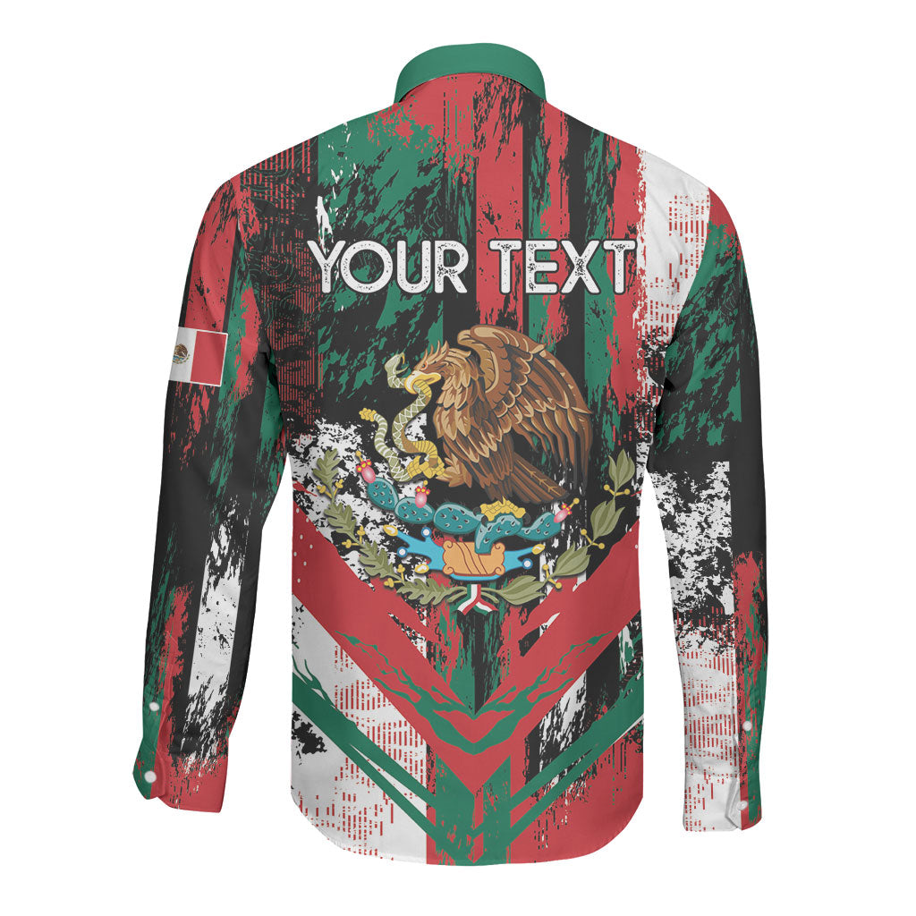 Personalized Viva Mexico Long Sleeve Button Shirt Happy Independence Day