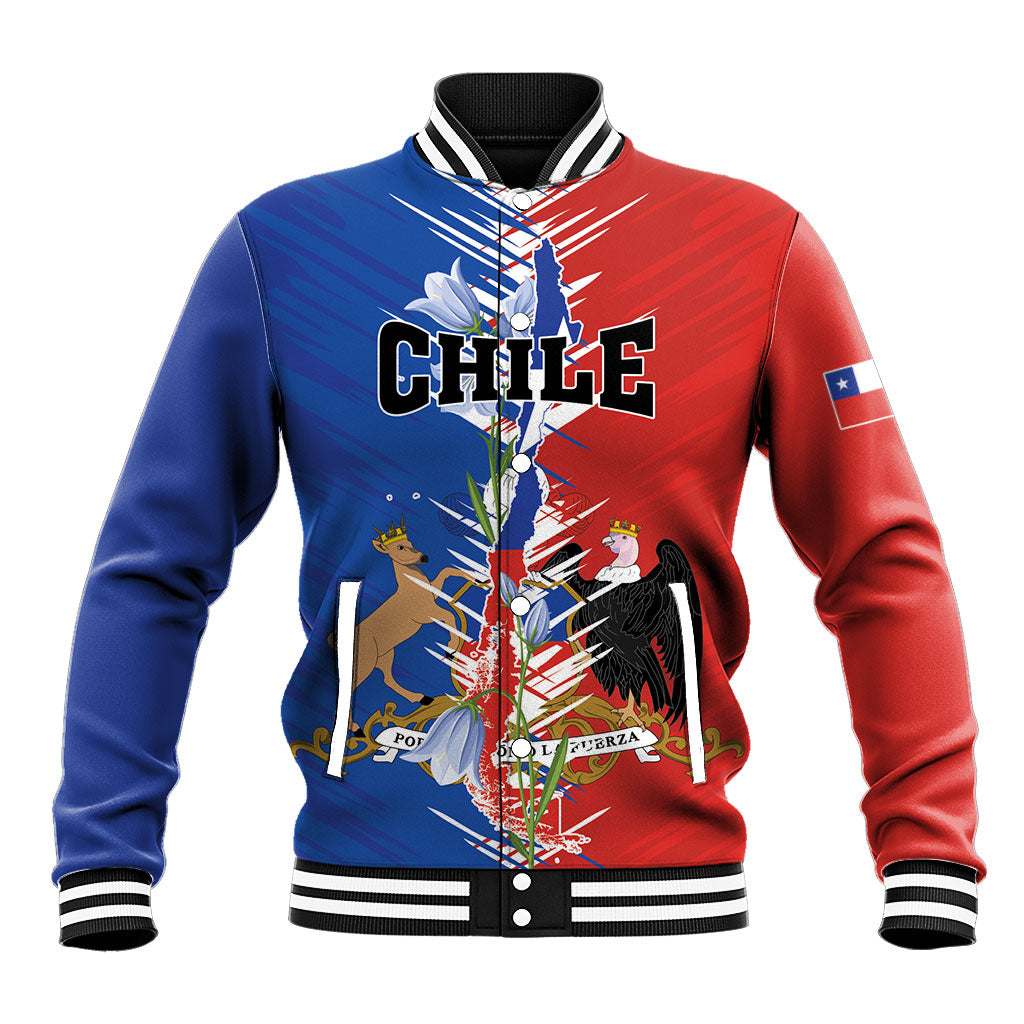 Personalized Chile Flag Map Baseball Jacket Happy Independence Day