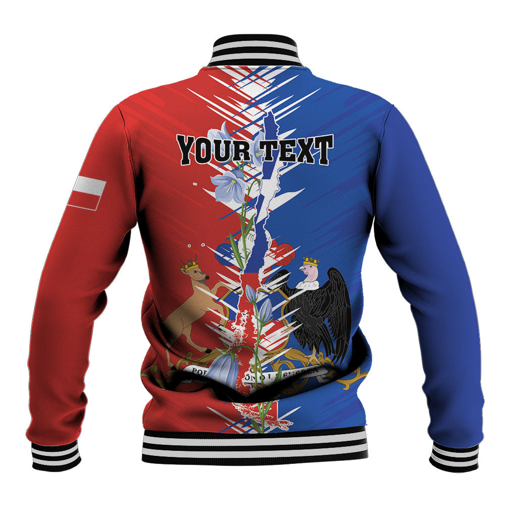 Personalized Chile Flag Map Baseball Jacket Happy Independence Day