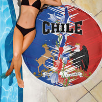 Chile Flag Map Beach Blanket Happy Independence Day