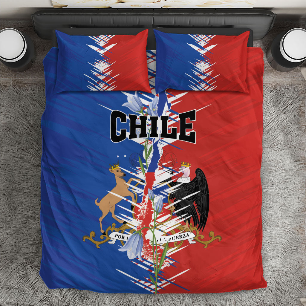 Chile Flag Map Bedding Set Happy Independence Day