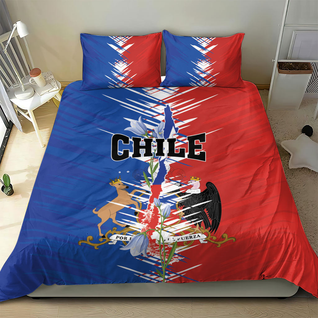 Chile Flag Map Bedding Set Happy Independence Day