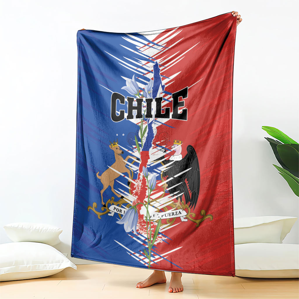 Chile Flag Map Blanket Happy Independence Day