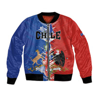 Personalized Chile Flag Map Bomber Jacket Happy Independence Day