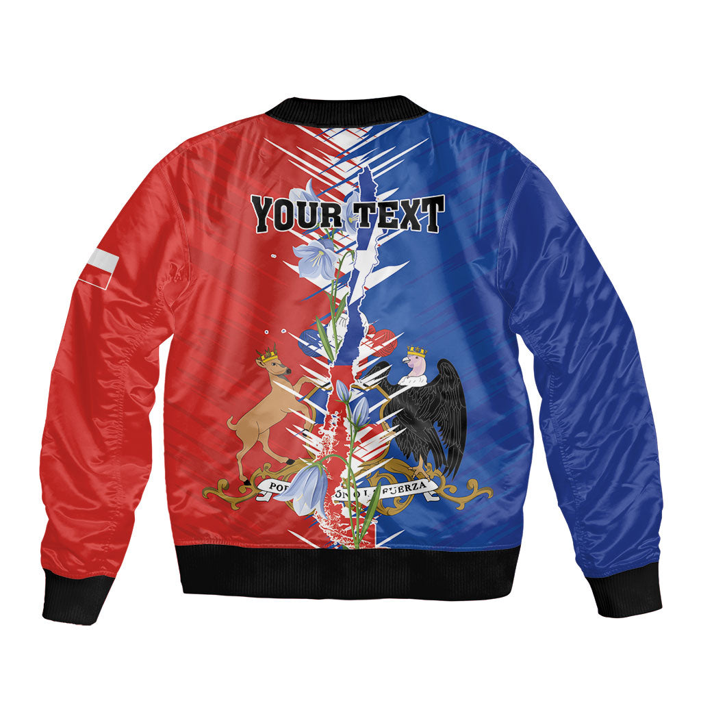 Personalized Chile Flag Map Bomber Jacket Happy Independence Day