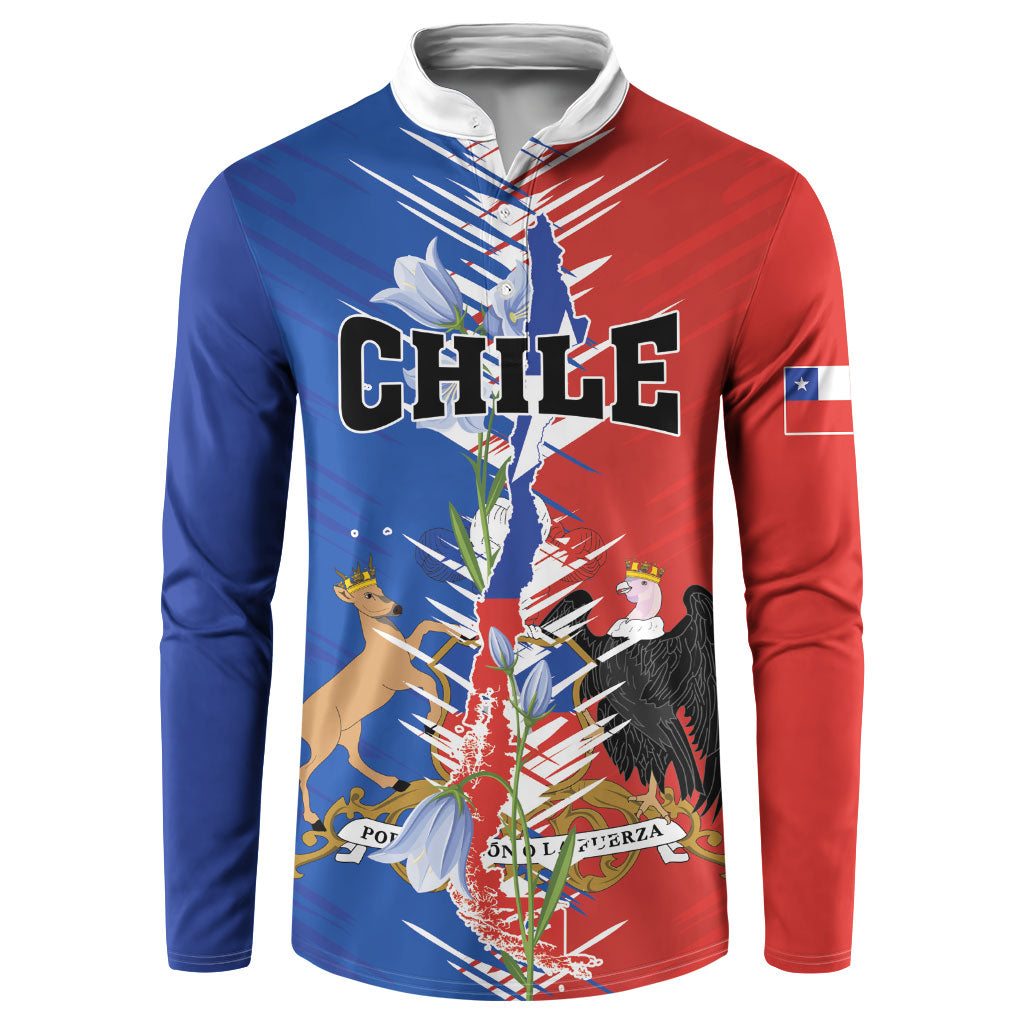 Personalized Chile Flag Map Button Sweatshirt Happy Independence Day