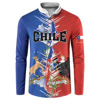 Personalized Chile Flag Map Button Sweatshirt Happy Independence Day