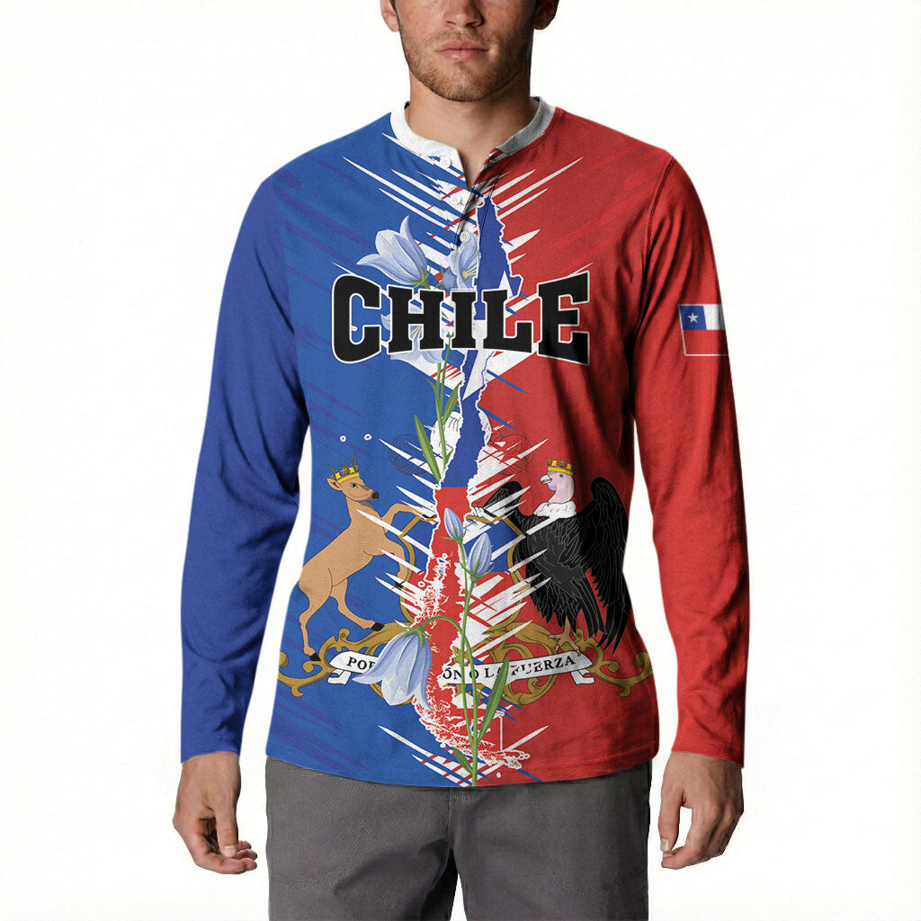 Personalized Chile Flag Map Button Sweatshirt Happy Independence Day