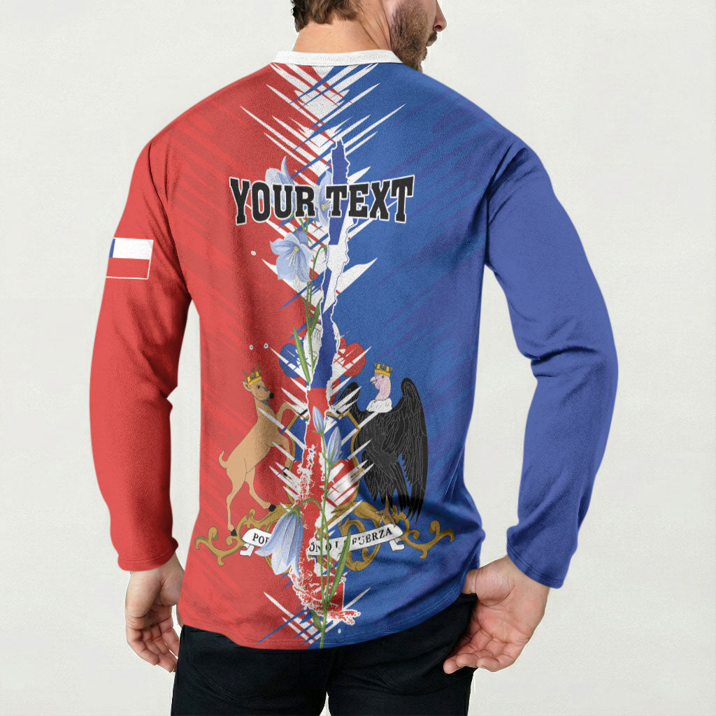 Personalized Chile Flag Map Button Sweatshirt Happy Independence Day