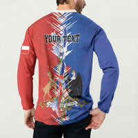 Personalized Chile Flag Map Button Sweatshirt Happy Independence Day