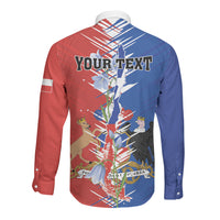 Personalized Chile Flag Map Long Sleeve Button Shirt Happy Independence Day