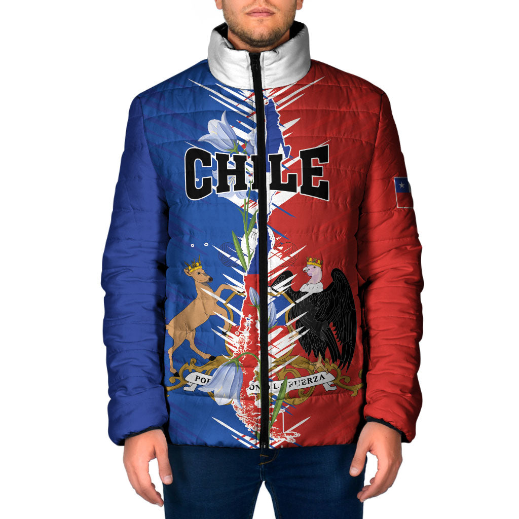 Personalized Chile Flag Map Padded Jacket Happy Independence Day