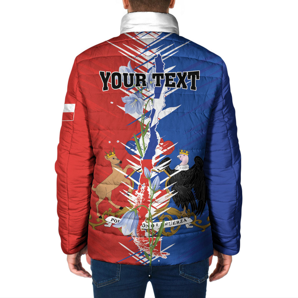 Personalized Chile Flag Map Padded Jacket Happy Independence Day