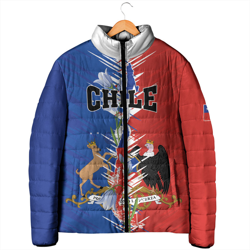 Personalized Chile Flag Map Padded Jacket Happy Independence Day
