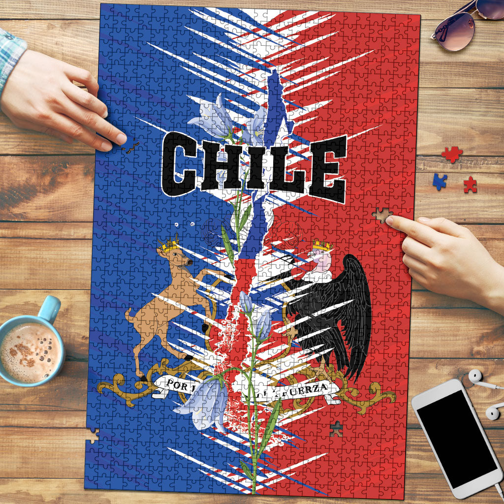 Chile Flag Map Puzzle Happy Independence Day