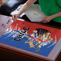 Chile Flag Map Puzzle Happy Independence Day