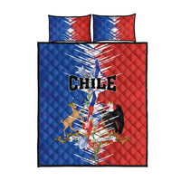 Chile Flag Map Quilt Bed Set Happy Independence Day