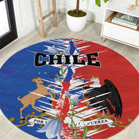 Chile Flag Map Round Carpet Happy Independence Day