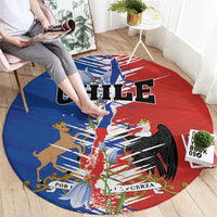 Chile Flag Map Round Carpet Happy Independence Day