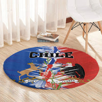 Chile Flag Map Round Carpet Happy Independence Day