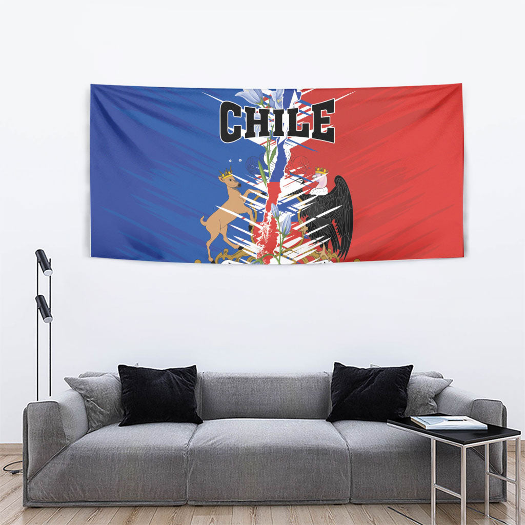 Chile Flag Map Tapestry Happy Independence Day