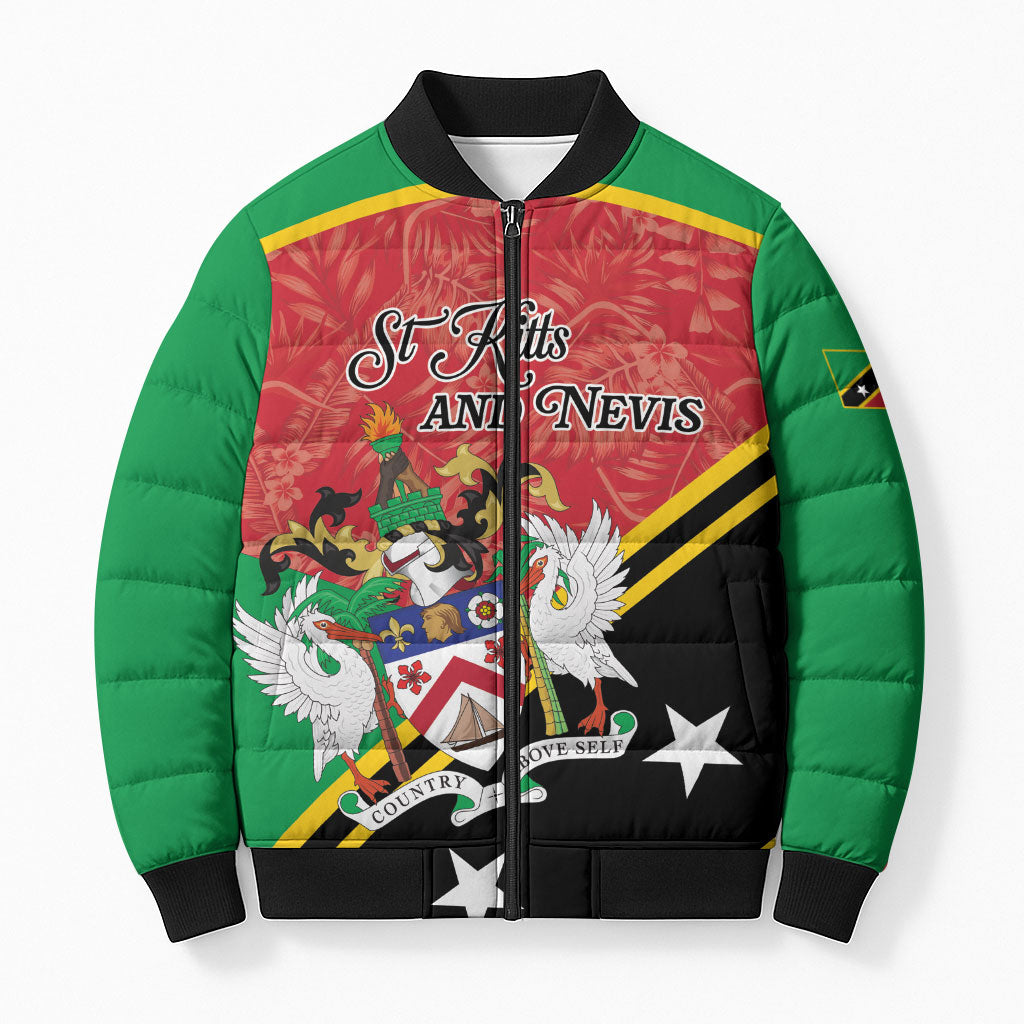 Personalized Saint Kitts and Nevis Bomber Puffer Jacket Happy Independence Day