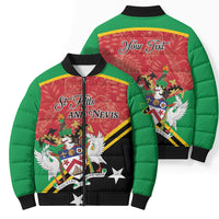 Personalized Saint Kitts and Nevis Bomber Puffer Jacket Happy Independence Day