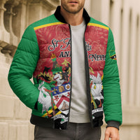 Personalized Saint Kitts and Nevis Bomber Puffer Jacket Happy Independence Day