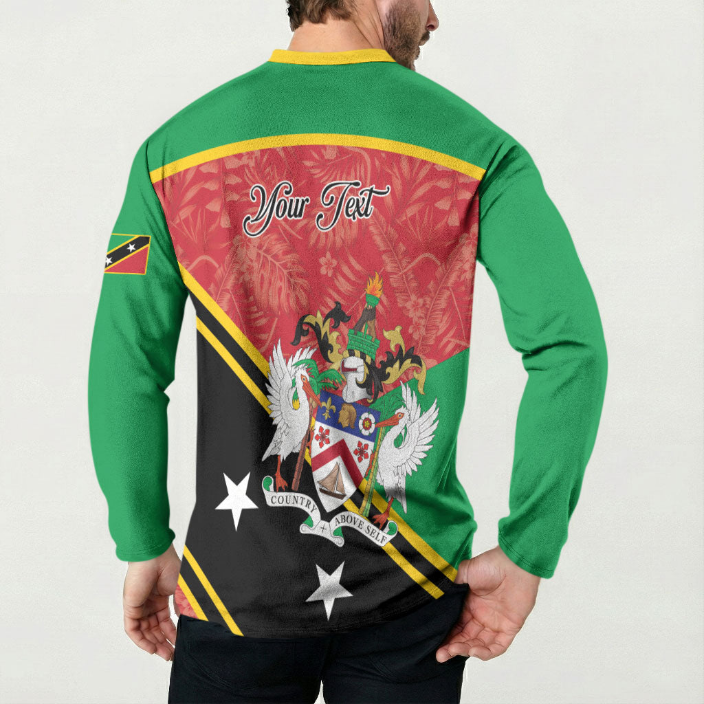 Personalized Saint Kitts and Nevis Button Sweatshirt Happy Independence Day