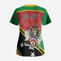 Personalized Saint Kitts and Nevis Scrub Top Happy Independence Day
